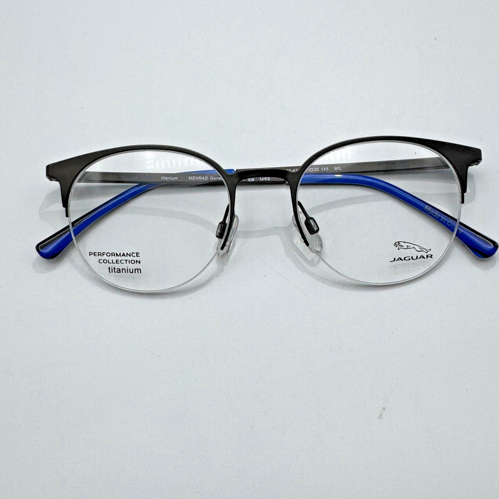 Jaguar Eyeglasses Frames JG35603-4200 Mens Black/Blue Semi-Rimless 51mm New